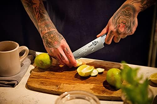 Kuma multi -scop Chefs Knife - Pro Bolster Edition - Lama de 8 inci pentru sculptură, feliere și tocare - Mare mâner ergonomic