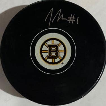 Jeremy Swayman puc autografat-pucuri NHL autografate