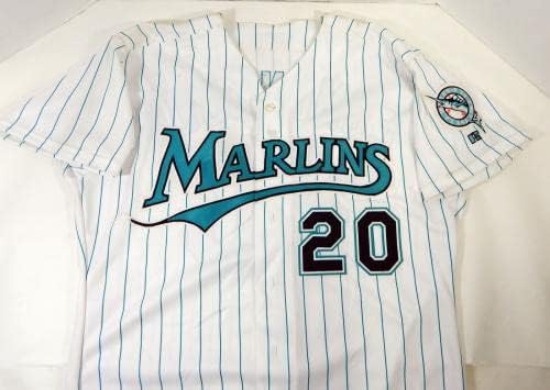 1998-99 Florida Marlins Brian Edmondson 20 Joc emis Jersey White 48 DP14305 - Joc folosit Jerseys MLB