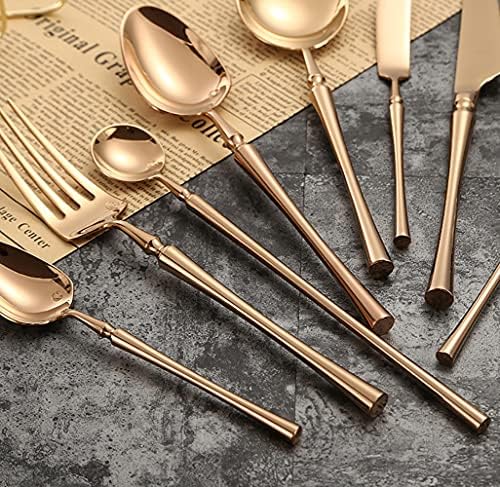 Set de tacâmuri din Aur Roz / set 4 buc / veselă / veselă aurie / tacâmuri din oțel inoxidabil furculiță lingură set cuțit