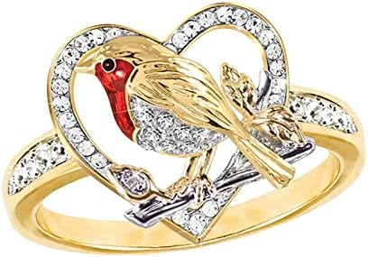 2023 inel nou pasăre roșu inel de pasăre creativ pentru femei Inele inel de schimbare a culorii