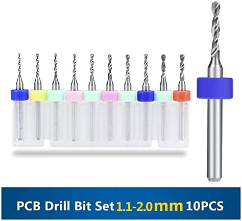 Aluminiu din aliaj Metal Drill Bit Twist Step Furg Bi 10 pachet 1.1-2.05mm PCB PCB Set de biți de foraj 3.175mm PCB PCB Micro