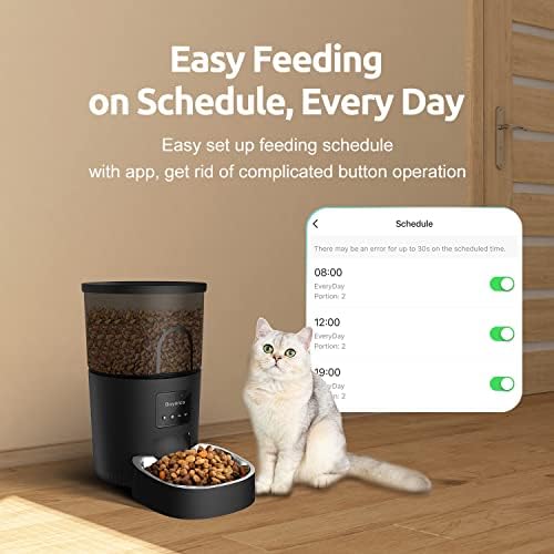 Boyarca alimentatoare automate pentru pisici cu aplicație, Wifi Tuya inteligent alimentator automat pentru animale de companie