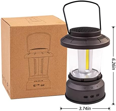 Lanterna de camping Pelican Mate cu difuzor Bluetooth, 2 moduri de lumină LED Lampa electrică, baterie de 4000mAh, cablu USB