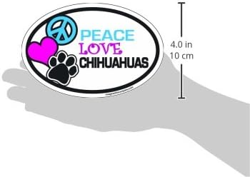 Imaginați-vă Acest 4-Inch de 6-Inch Magnet auto Oval, pace dragoste Chihuahua