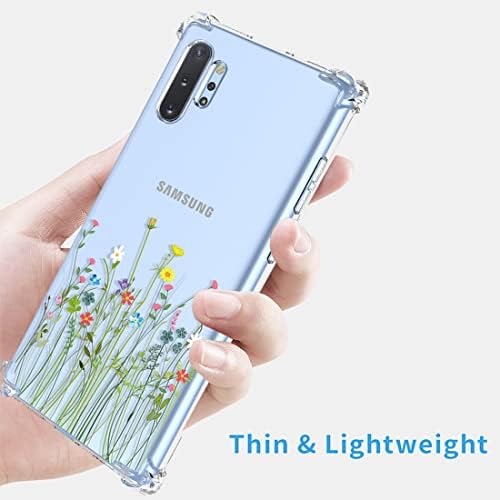 Oeurvqo pentru Galaxy Note 10 Plus Case Samsung Notă 10+ Case pentru femei Clear Flower Model Slim Carsaș moale TPU Cover Case