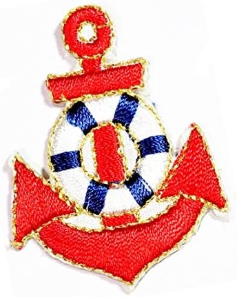 O dată la dimensiuni mici, micșoră roșie de ancoră ancoră marină marină marină navală navală autocolant de desene animate autocolant