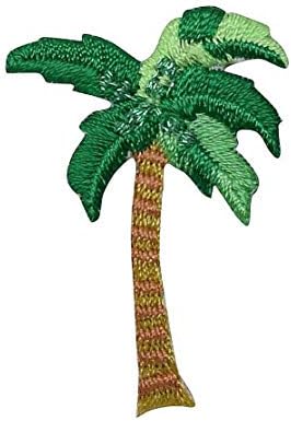Palmă tropicală mică - fier brodat pe plasture