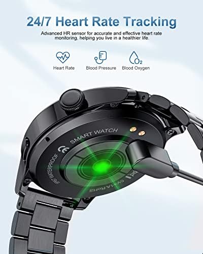 Lige Smart Watch for Men, Bluetooth Apels, Fitness Tracker cu Sleep Monitor, 1,32 '' Ecran complet HD, IP67 Smartwatch impermeabil compatibil cu Android iOS Black