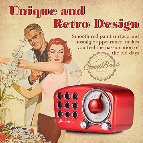 Difuzor Bluetooth retro, radio Radio-Greadio FM vintage cu stil clasic de modă veche, îmbunătățire a basului puternic, volum