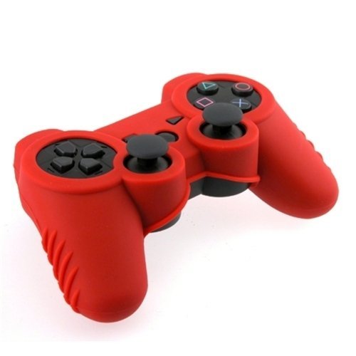Importer520 Silicon moale Silicon Silicon Protector Cover Combo pentru controler Sony Playstaion PS3, roșu