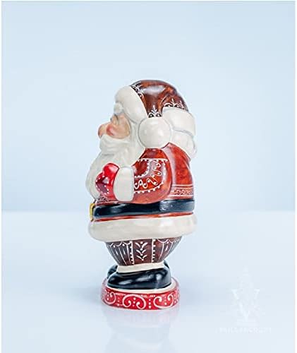 Magazine de casă și vacanță Vaillancourt Folk Art Round Jolly Gingerbread Santa Figurină Chalkware