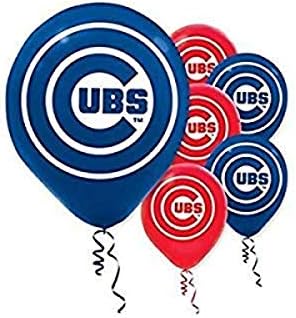 Chicago Cubs Baloane Latex, roșu albastru-12 & 34;, pachet de 6