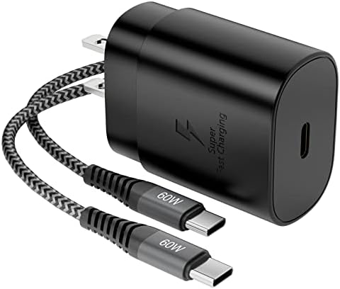 CabledEConn USB-C Super Fast Charger 25W Standard Standard Sour Sursa de alimentare cu un USB-C la USB C Male la bărbat 60W