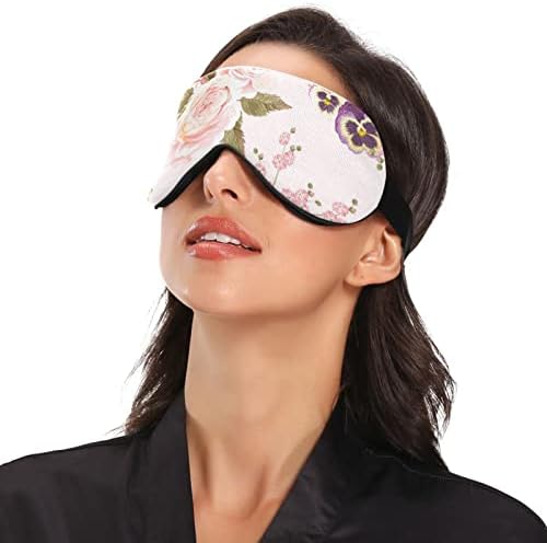Wellday Sleep Mask Rose Model Floral Shade Night Eye Cover Comfort Moale Blindfold Blockout Light Reglabil curea pentru bărbați