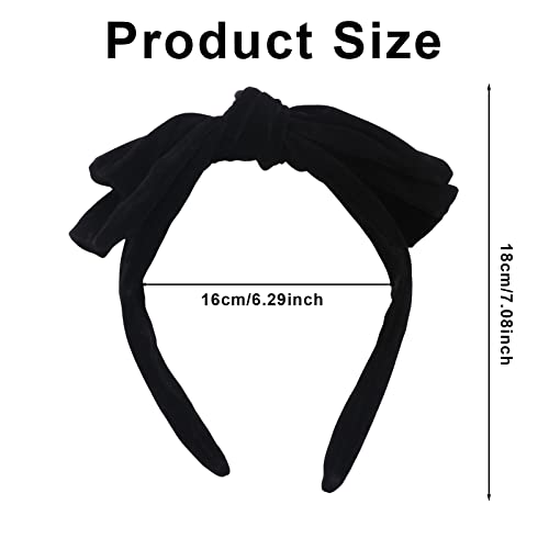 Vin Frumusete Negru păr Bow Headband Bow Headbands pentru fete femei Headwrap Negru Headbands Negru Pentru femei nod Bow Turban