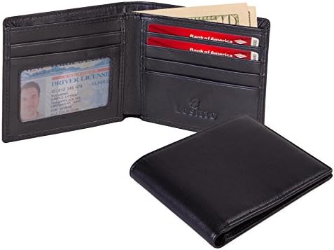 RFID Blocarea portofelului din piele autentică pentru bărbați-exacte ca Travel Bifold/Ultra Strong Stitching/Slim Billfold/Cadou