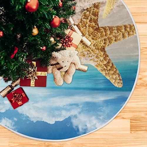 Oarencol Starfish Sechells Fusta copac de Crăciun 36 inch Nisip de vară plajă Blue Sky Ocean Sea Xmas Pary Party copac decorațiuni