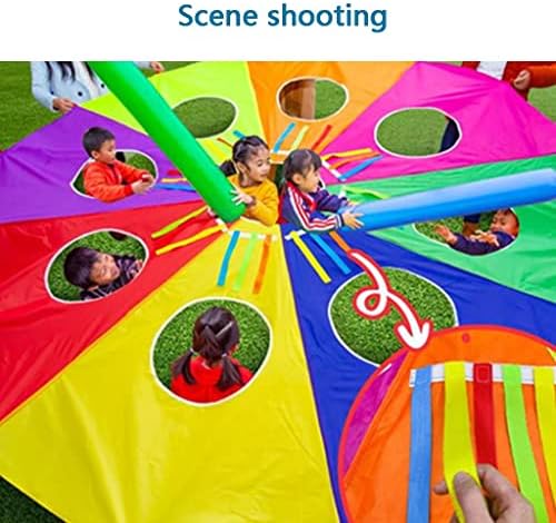 Parasuta Lrpj pentru copii, cu manere parasuta multicolora Jucarie Interior, Exterior parasuta copii Jocuri Cooperative parasuta