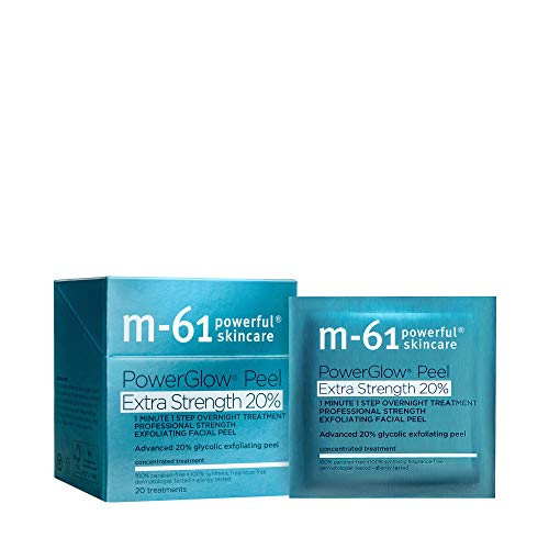 M-61 PowerGlow Peel Extra Strength 20% - 20 tratamente-1 minut, 1 Pas avansat 20% glicolic peste noapte exfoliant glow peel