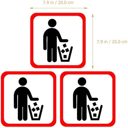 Etichetă autocolant coș de gunoi autocolant semn Decal: coșuri de gunoi autoadeziv vinil coș de gunoi avertizare Logo 3buc