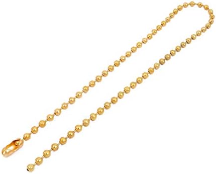 X-Dree 5pcs 3mm Dia Metal Metal Placat cu perle cu margele cu bilă Lanț de cheie 30 cm lungime (5 unid 3 mm de diámetro Chapado