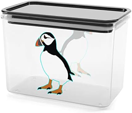 Puffin Bird Containere de depozitare cutie de Plastic transparentă cu capace coșuri reutilizabile pentru gustări de cereale