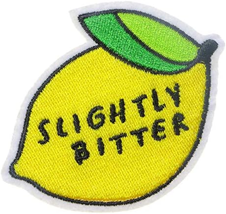 JPT - citate ușor amare de lămâie sarcastică drăguță desen animat brodat aplicare de fier/cusut pe patch -uri pe patch -uri