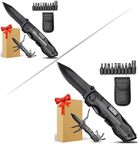 Cadouri pentru bărbați, tată, cuțit multitool cel mai bun tată vreodată+cuțit multitool de buzunar, cadouri de Crăciun pentru