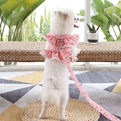 Generic Fashion Design floral Harnașă pentru câine de lesă de lesă din nylon cu ochiuri căptușite din dantelă din dantelă vestă