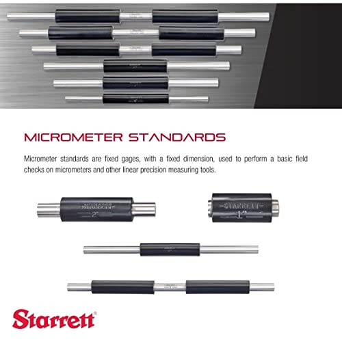 Set standard micrometru Starrett cu mâner izolat și capete sferice-Ideal pentru verificarea instrumentelor de măsurare de precizie,