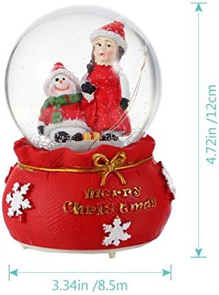 Nuobesty Christmas Snow Globe Restin Glass Musical Revolving Globe Moș Moș Crăciun Culori Schimbare Lumină Lumina Muzică Cutie