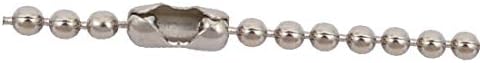 X-DREE 4buc 1.5 mm Dia metal margele conector Ball cheie lanț 6cm lungime argint ton (4buc 1.5 mm Dia Conector de metal moldeado