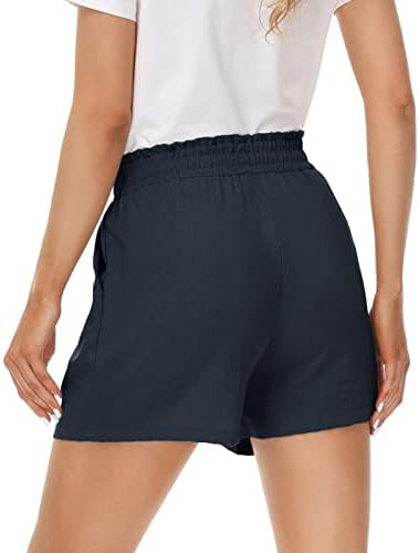 Pantaloni scurți pentru femei Kancy Kole Sumar de vară Elastică Talie Casual Casual ușor cu buzunare