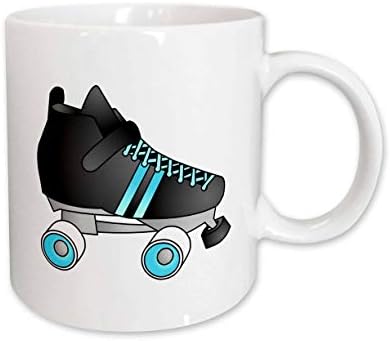 3DROSE MUG_35466_1 Cadouri de patinaj - Skate cu role negru și albastru Ceamică Ceramică, 11 oz, multicolor