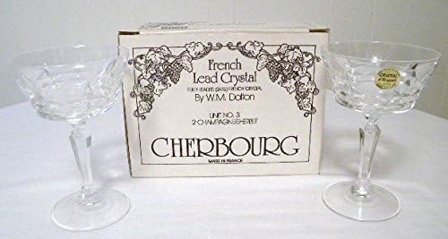 W m Dalton Cristal d ' Arques Cherbourg Set de 2 pahare de șampanie din cristal de plumb francez