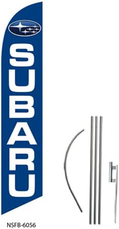 Subaru Swooper Feather Flag, kit cu 15 'pol și vârf la sol, 2' 5 1/2 w x 11 '3/4 H Flag, culoare completă, 1 kit
