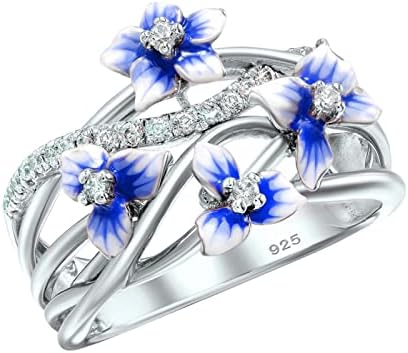 2023 lipici nou Violet inel de culoare de logodnă pentru femei Inel de vopsea cu inele cu diamante Fiica inel înalt și scăzut