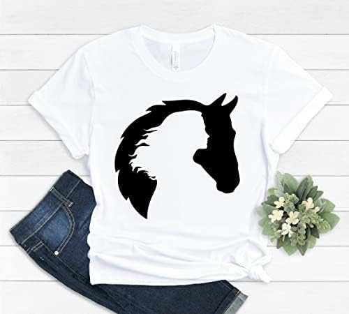 Fată și cai Grafică tricou Cadou pentru iubitor de cai de fermă iubitor de animale tee