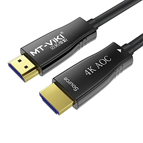Cablu HDMI MT-VIKI 4K 4K OPTIC HDMI 16 picioare, 18 Gbps 4K 60Hz Viteză de mare viteză Ultra Hd One-Direction Cordon