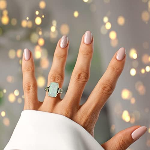 2023 nou lux pătrat alb Opal Inel De Argint antic bijuterii inel logodit pentru femei Dimensiunea 5 inele pentru Băieți