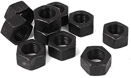X-Dree M16 Carbon Steel Grad 8 Hexagon Hex Nut Black 10pcs (Tuerca Hexagonal Hexagonal de Grado 8 de Acero Al Carbone M16 Negro
