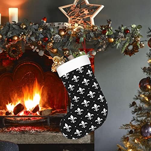 Ciorapi de Crăciun AGENSTER BLACK FLEUR DE LIS COMPLACE COMPLACE COMPLACE