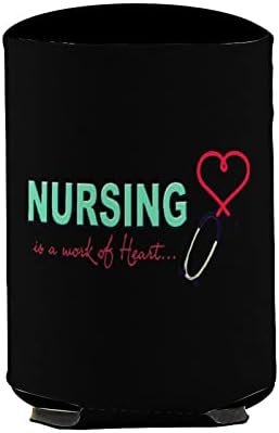 Nurse Nursing Work of Heart manșoane reutilizabile pentru cupă cu gheață suport pentru ceașcă izolat cu model drăguț pentru