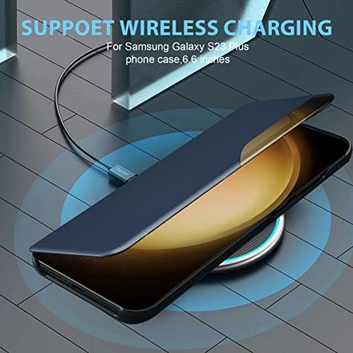 Carcasă Flip S23 Plus Pentru Carcasă Samsung Galaxy S23 Plus 5g, husă din piele subțire cu vedere clară pentru carcasă de telefon