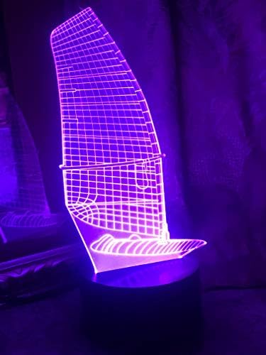 Lumină de noapte 3D JYNHOOR, lampă de masă tactilă în 7 culori, lumini de iluzie optică 3D cu acrilic plat & amp; bază ABS