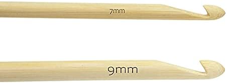 2buc / Set 24cm bambus natural Afgan Tunisian dublu S-a încheiat croșetat cârlig Set de mână de cusut ace de tricotat țese 7/8/9 / 10mm