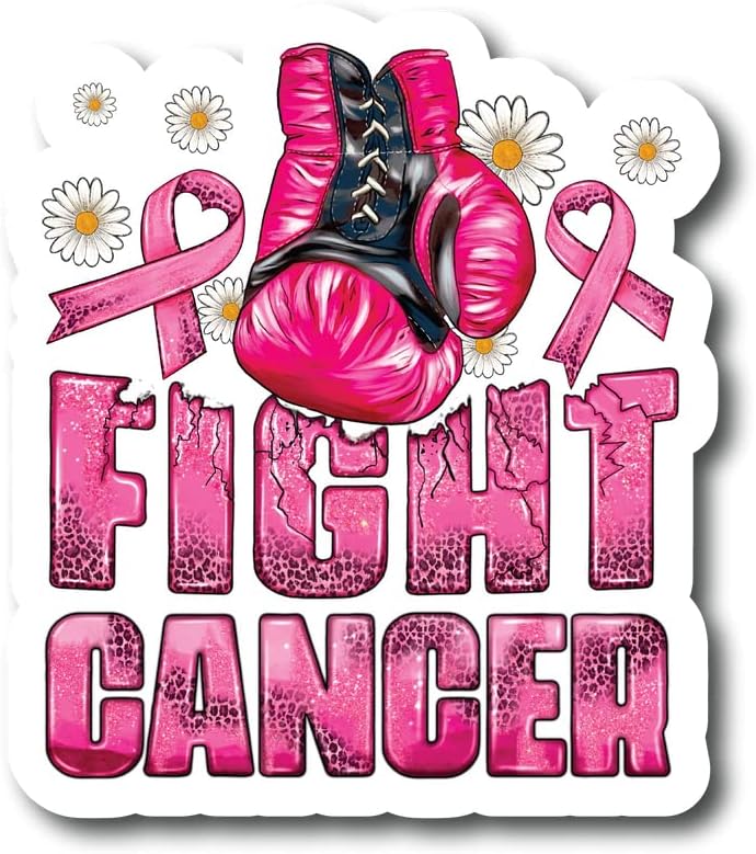 Luptă cancerul | Luna de conștientizare a cancerului de sân | Ideea de cadou excelentă | Autocolant de decal | 2 pachet | Autocolante