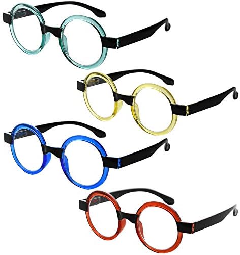 Eyekepper 4 Pack rotund lectură ochelari pentru femei Retro cititori Ochelari + 4.00