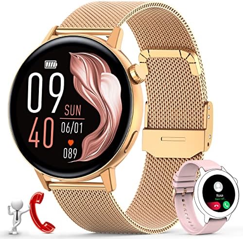 ZkCreation Smart Watch for Women Men, Bluetooth Fitness Watch Smartwatch pentru Android Telefon IOS tracker de fitness impermeabil